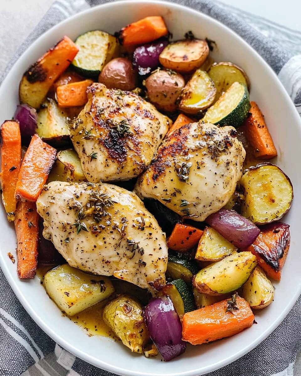 Honey Mustard Chicken and Roasted Veggies