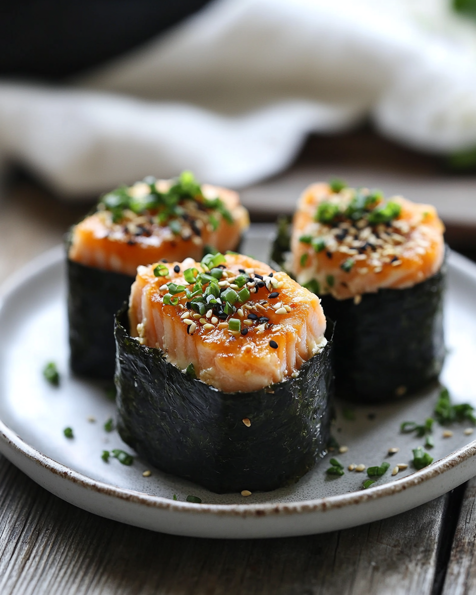 Baked Salmon Sushi Cups