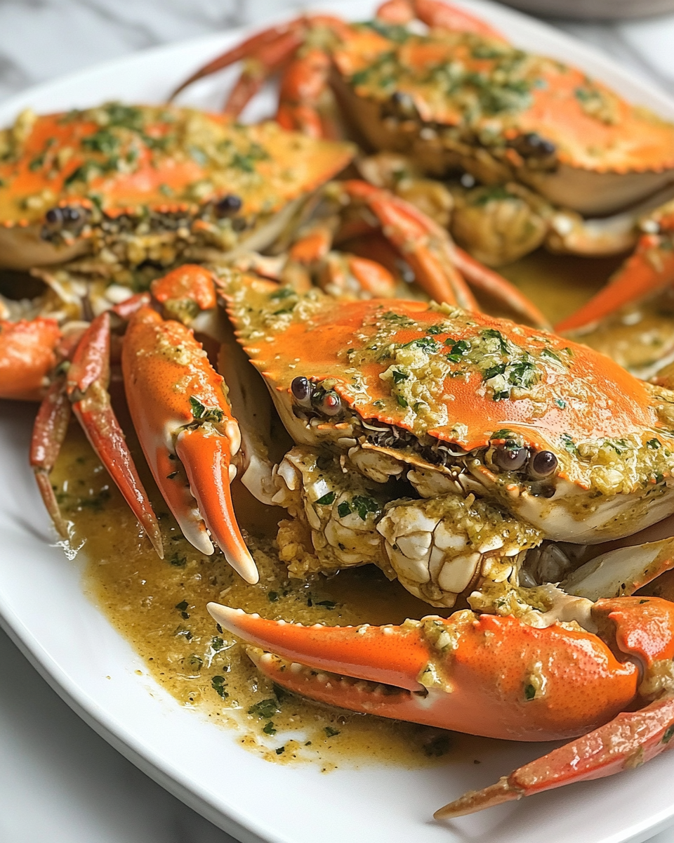 Filipino Garlic Butter Crab (Aligue Style)