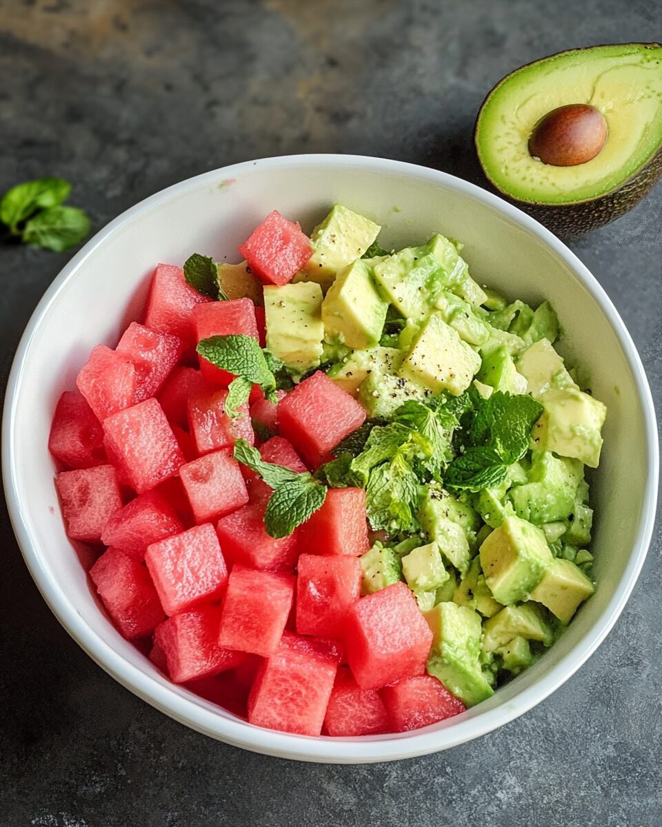 Watermelon Avocado Salad – A Cool and Creamy Healthy Summer Dinner Recipe
