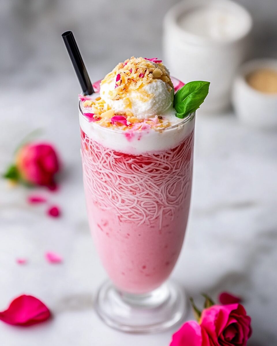 Refreshing Rose Falooda Drink