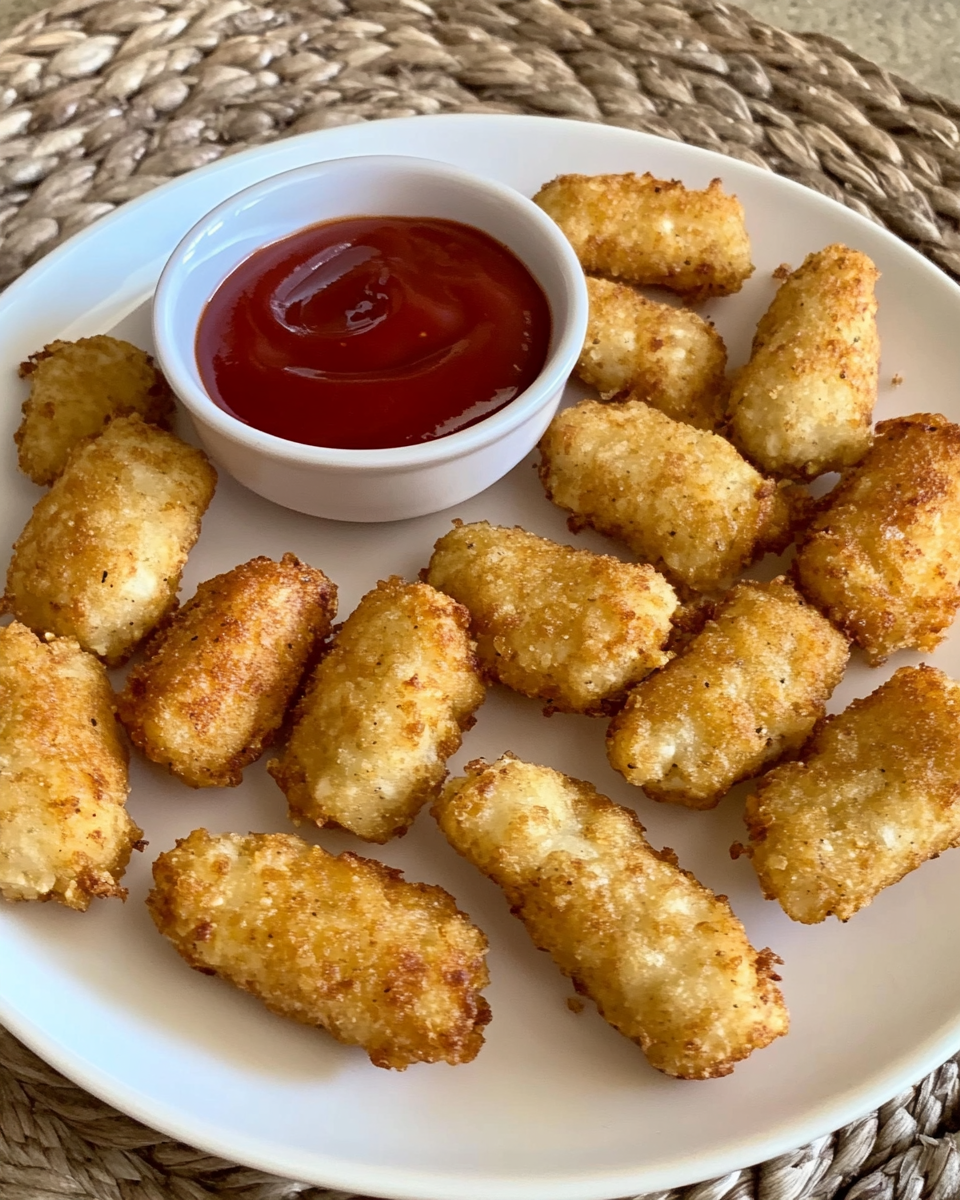Cauliflower Tots With Ketchup – Healthy Snack Alternative
