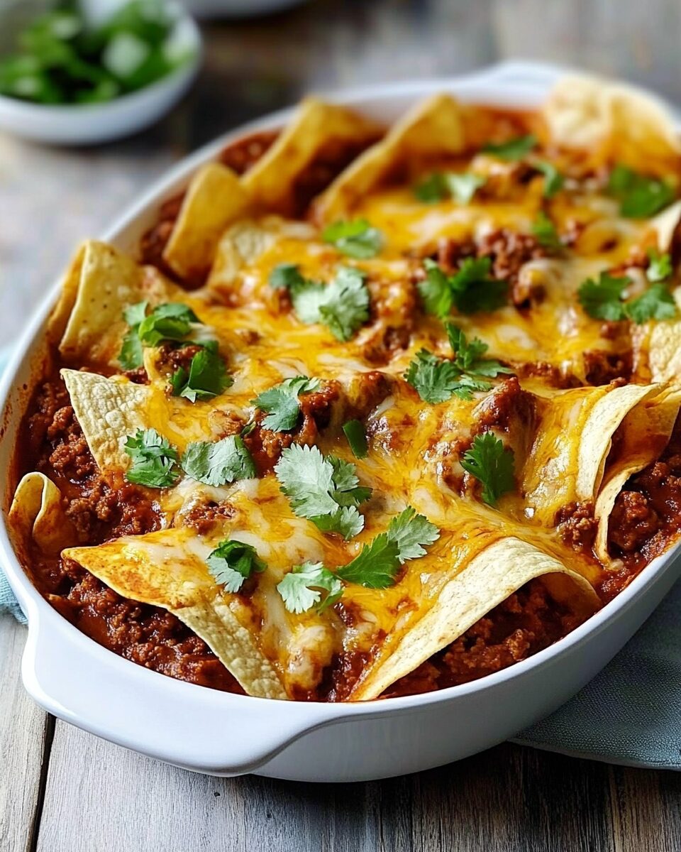 Saucy Beef Enchilada Bake