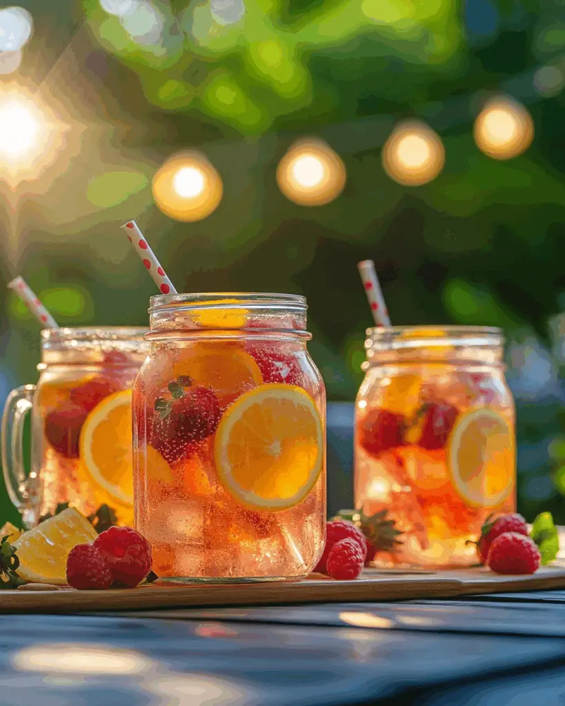 Sparkling Rosé Sangria Jars