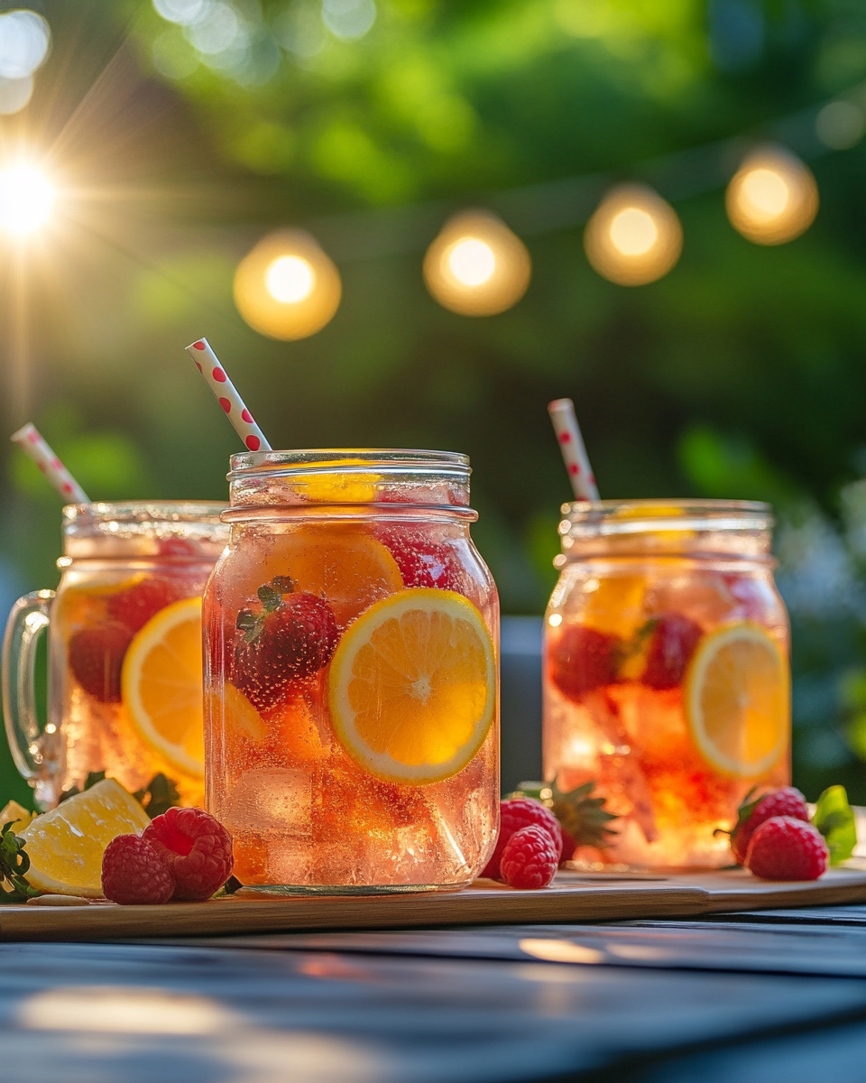 Sparkling Rosé Sangria Jars