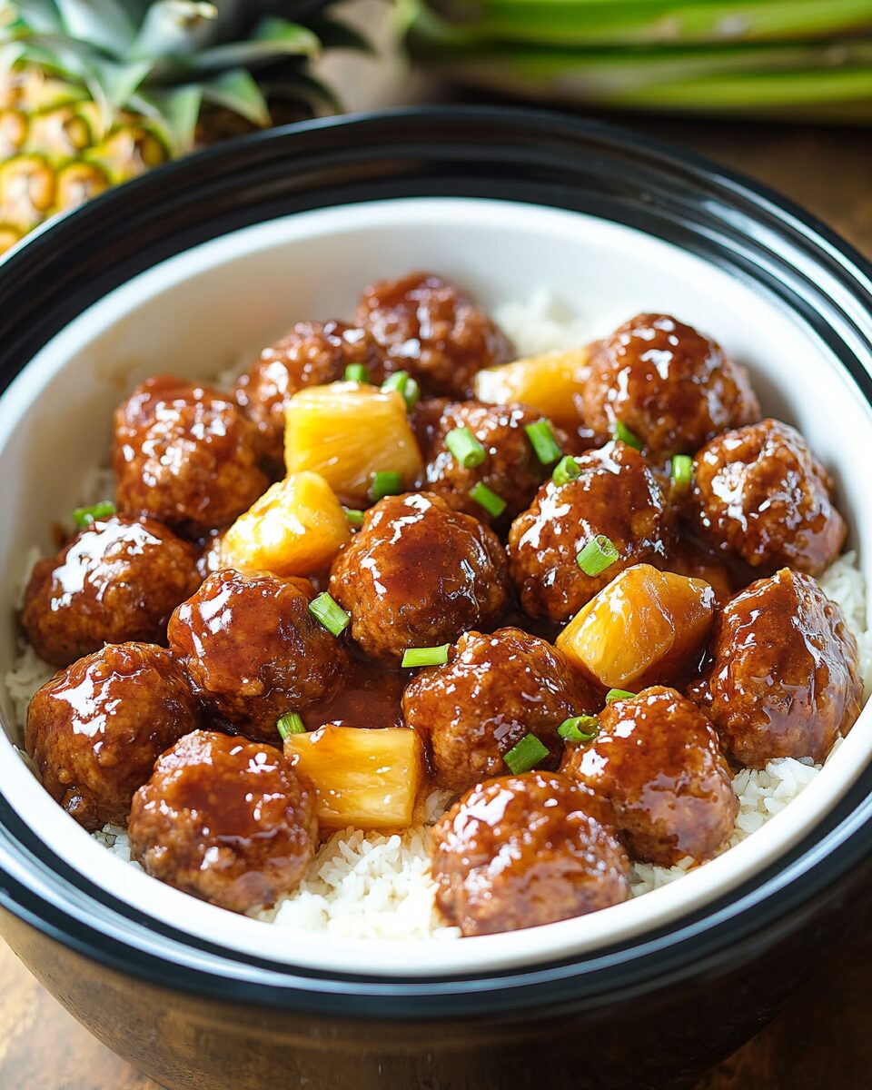 Pineapple Teriyaki Meatballs – Summer Crockpot