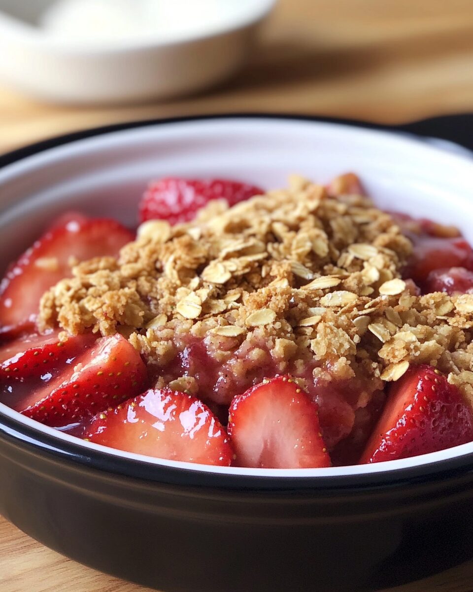 Strawberry Rhubarb Crisp – Crockpot Summer Dessert