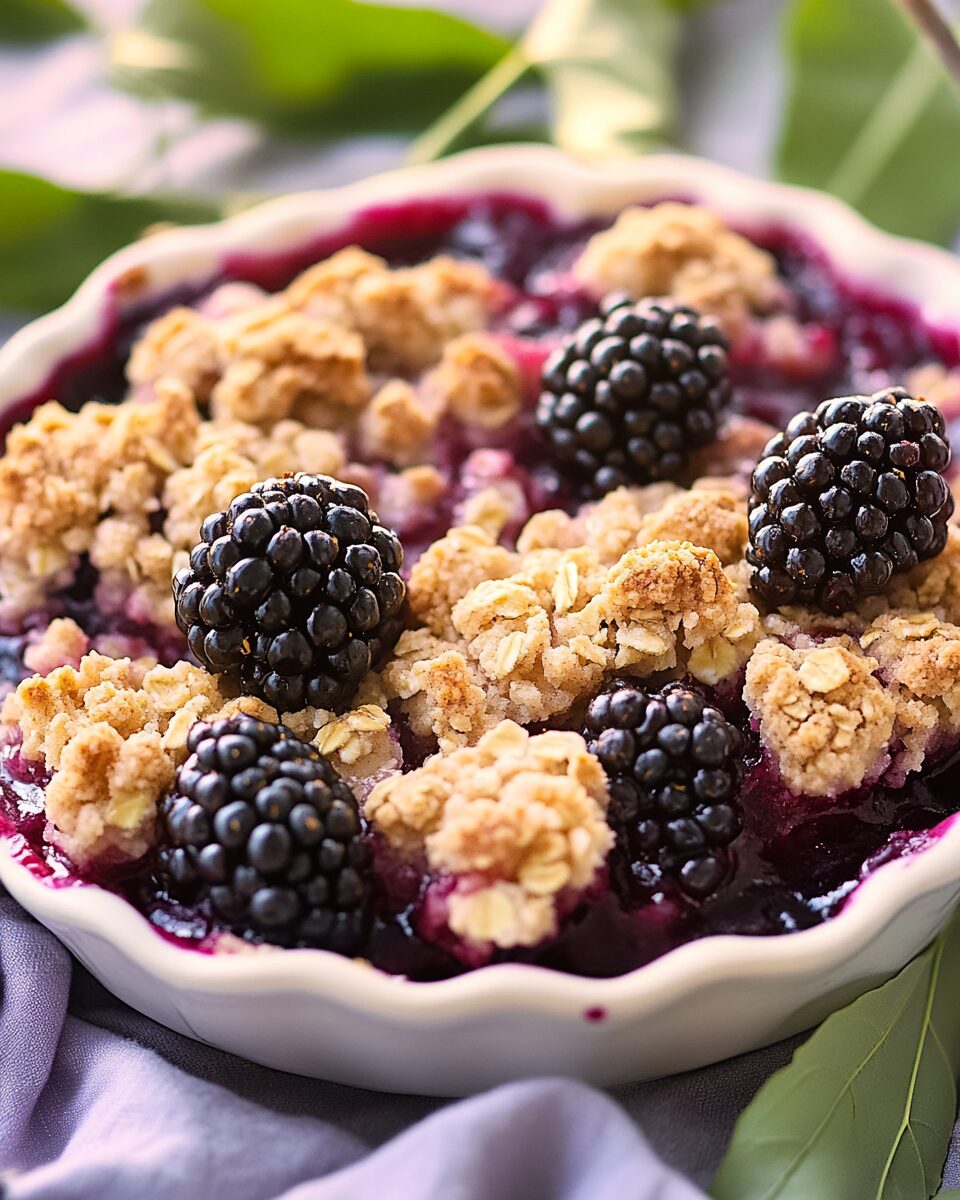 Warm Mulberry Crumble Dessert