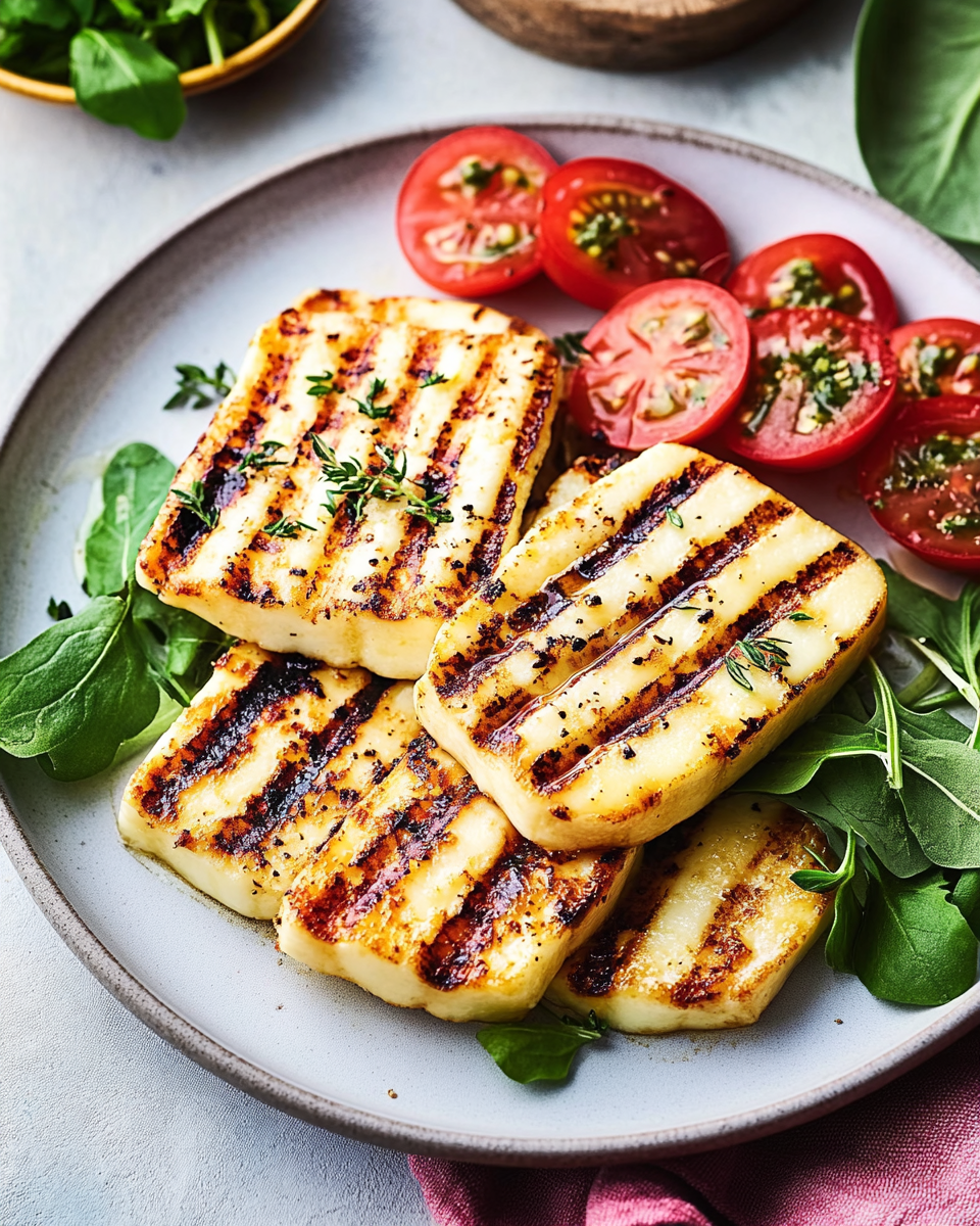 Grilled Halloumi Cheese Slices