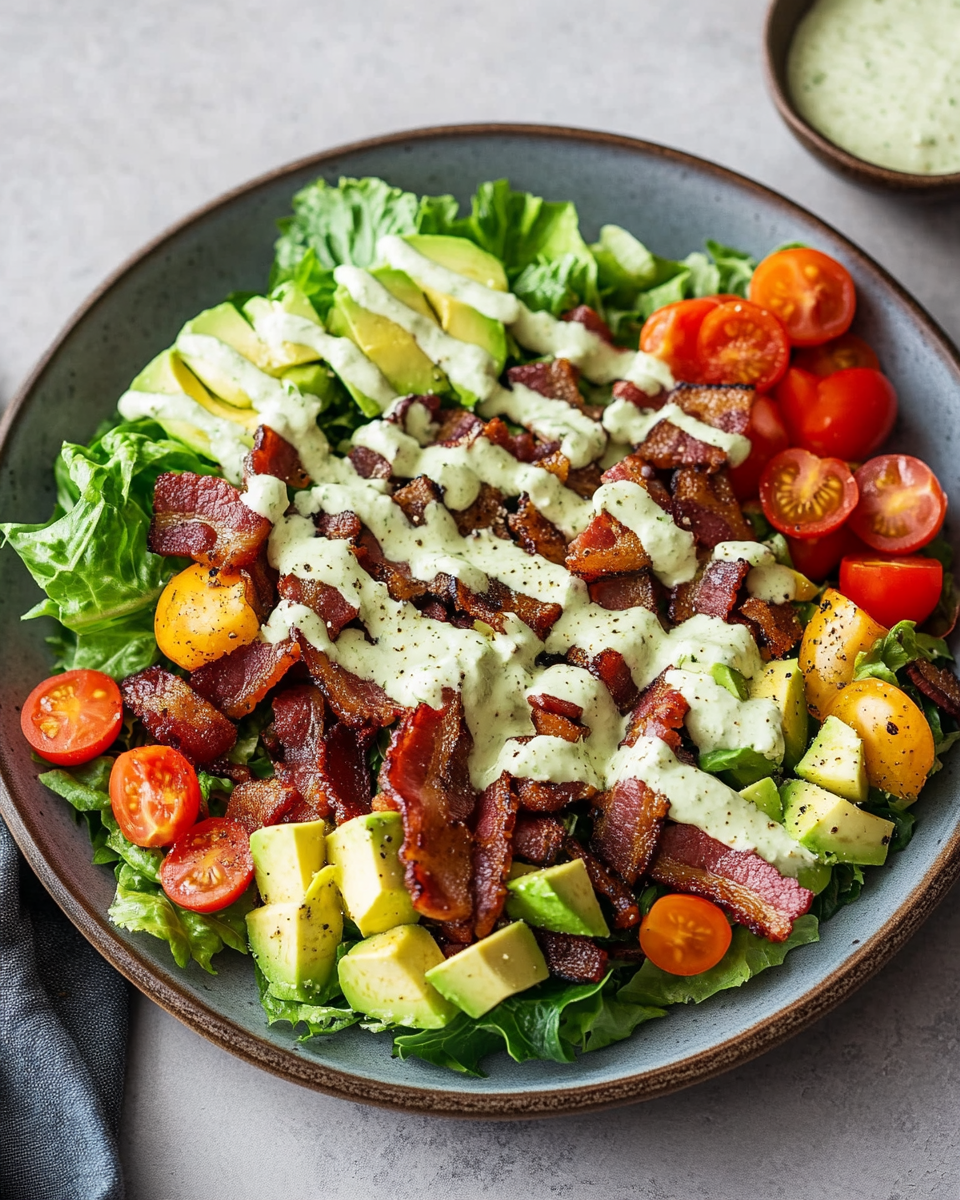 Easy Avocado BLT Salad with Ranch Dressing