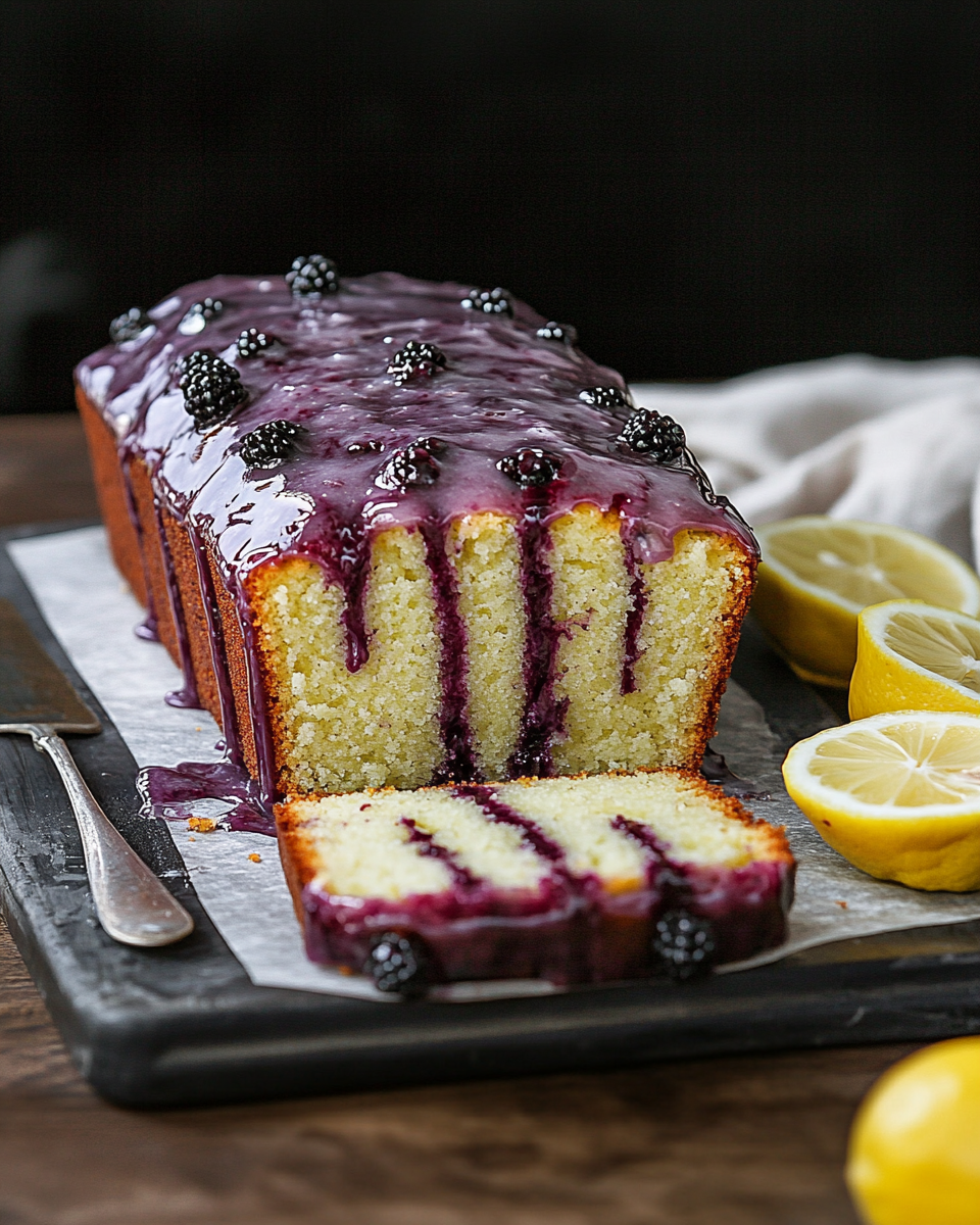 Blackberry Glazed Lemon Loaf