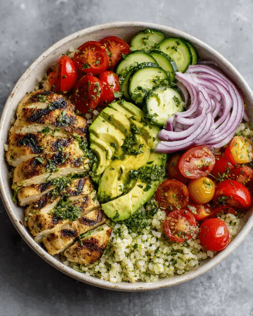 Grilled Lemon Herb Chicken Bowls