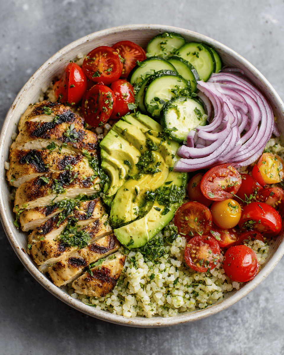 Grilled Lemon Herb Chicken Bowls