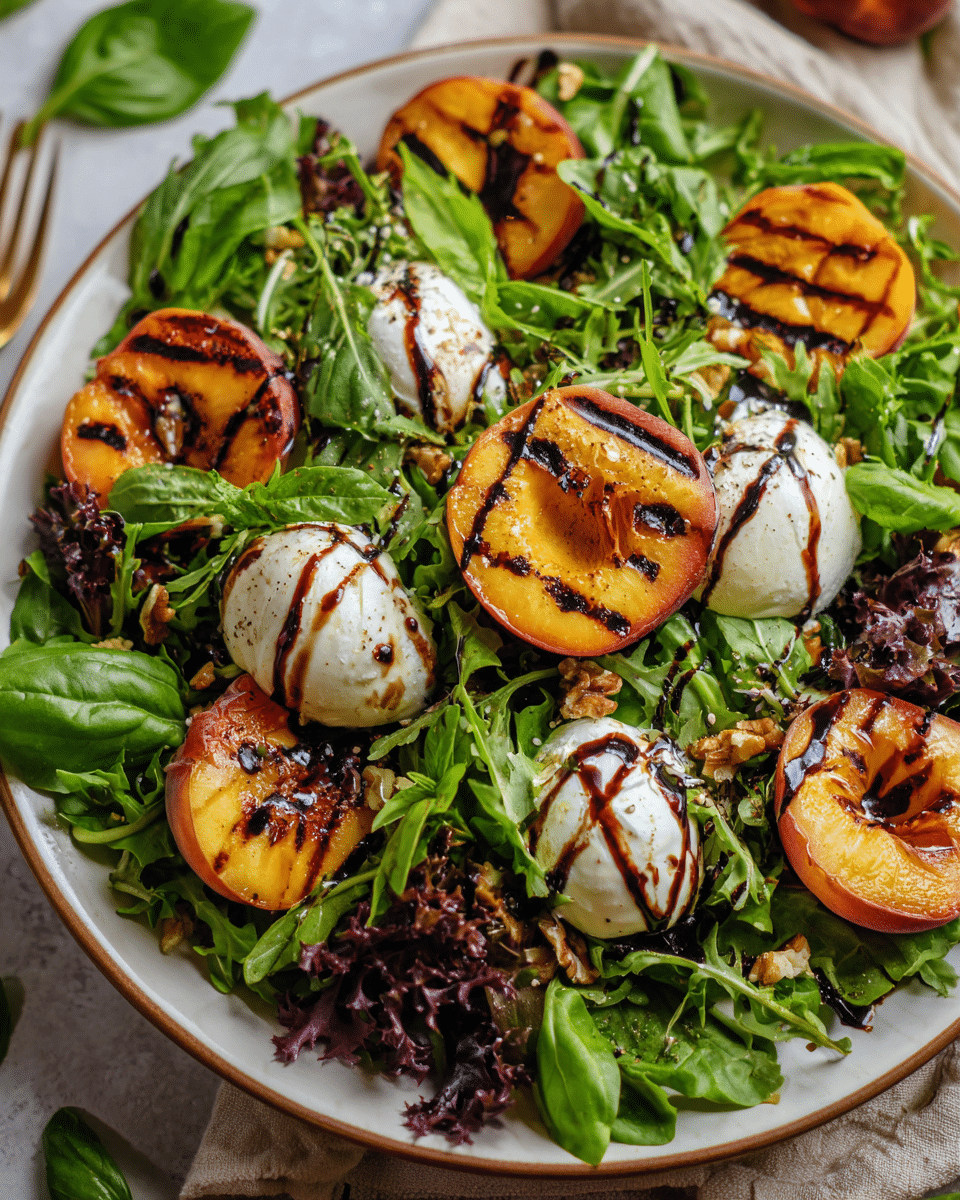 Easy Grilled Peach Burrata Salad