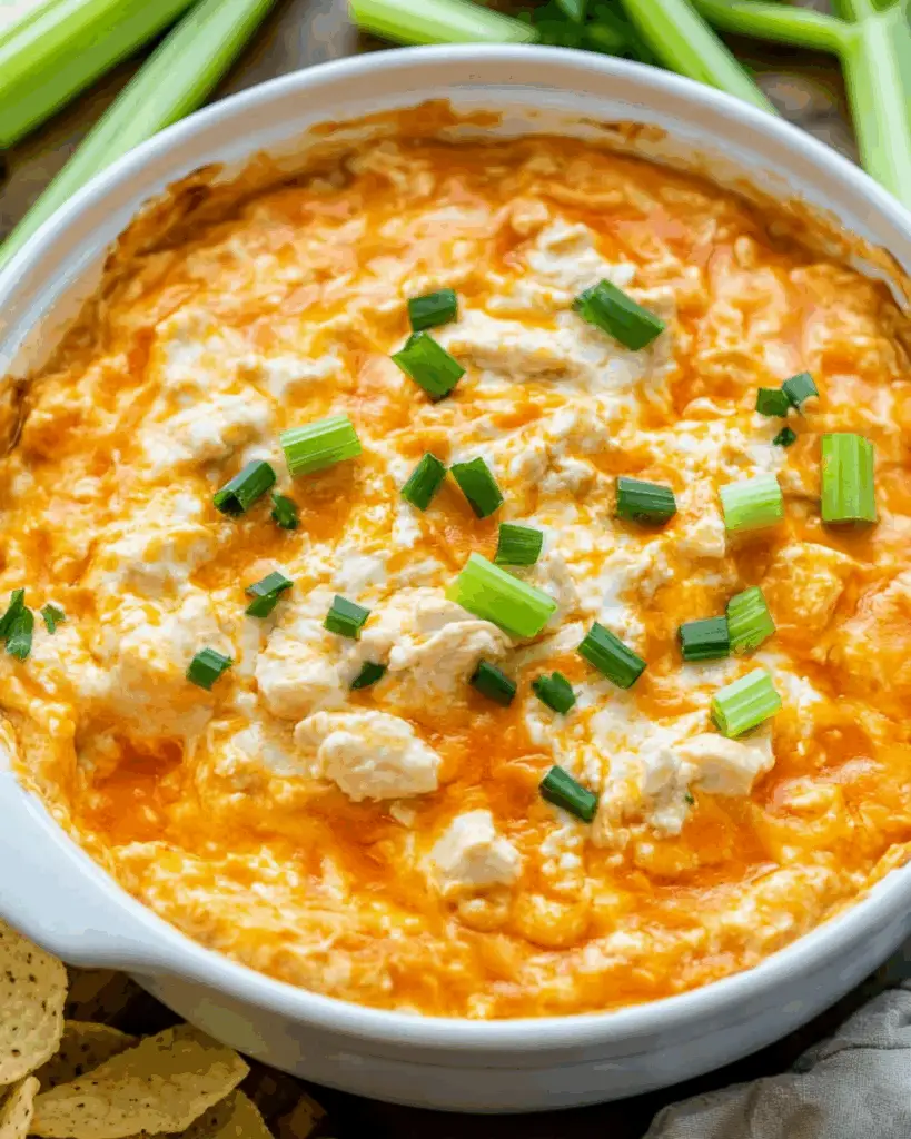 Crockpot Creamy Buffalo Chicken Dip
