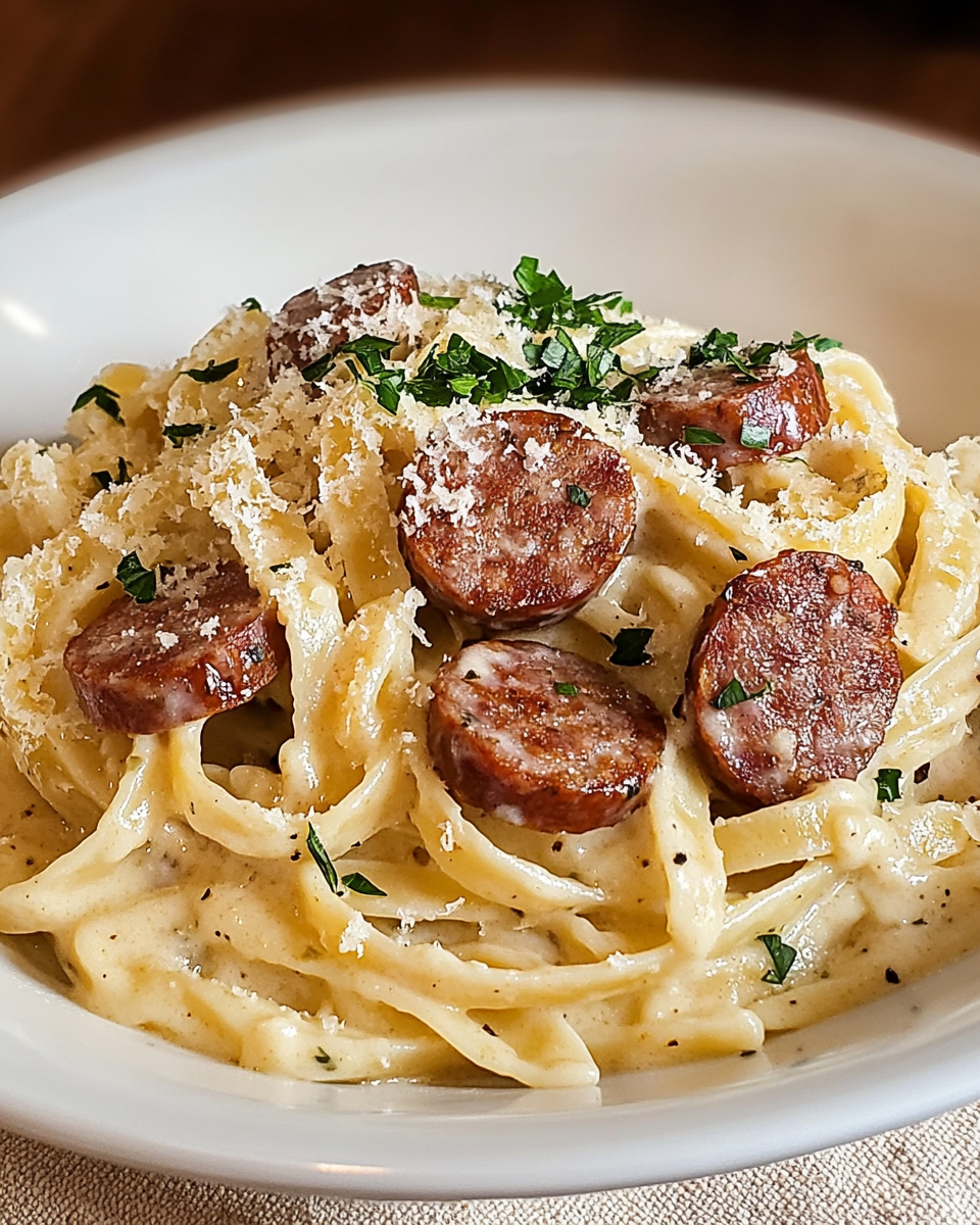 Kielbasa Alfredo Pasta – Creamy & Savory Twist