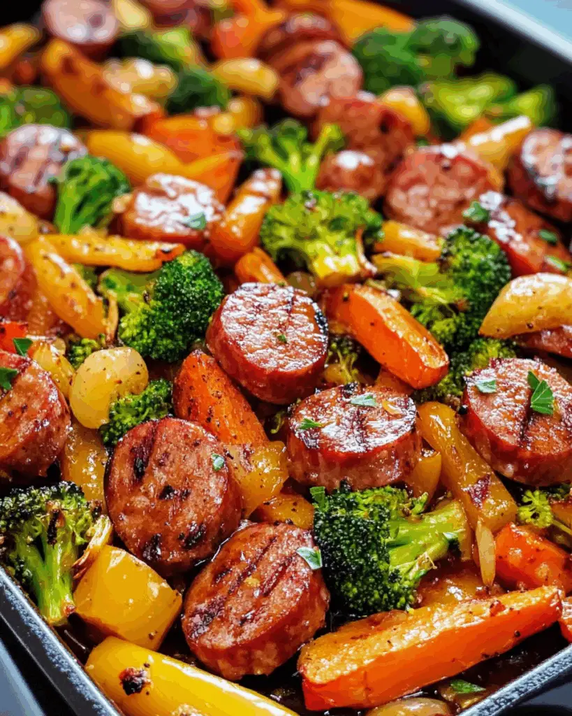 One-Pan Honey Garlic Kielbasa & Veggies