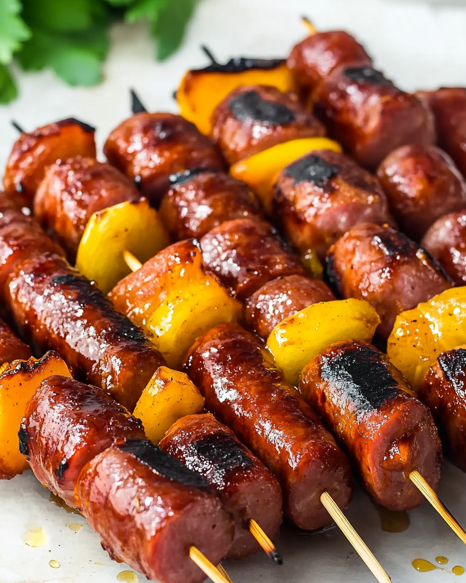 Maple Glazed Kielbasa Skewers – Grilled to Perfection