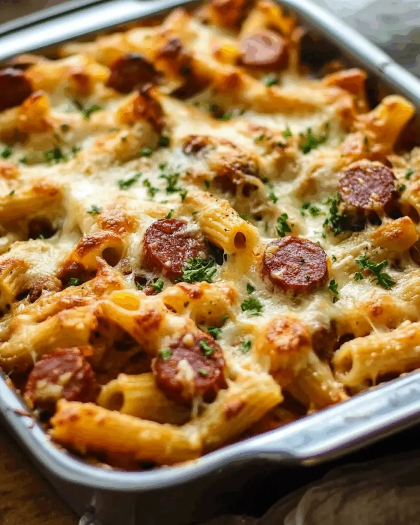 Cheesy Kielbasa Pasta Bake (Family Favorite!)