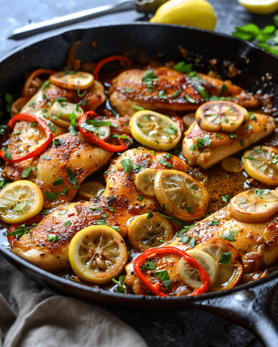 Spicy Banana Pepper Chicken Skillet