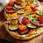 Summer Veggie Flatbread with Hummus