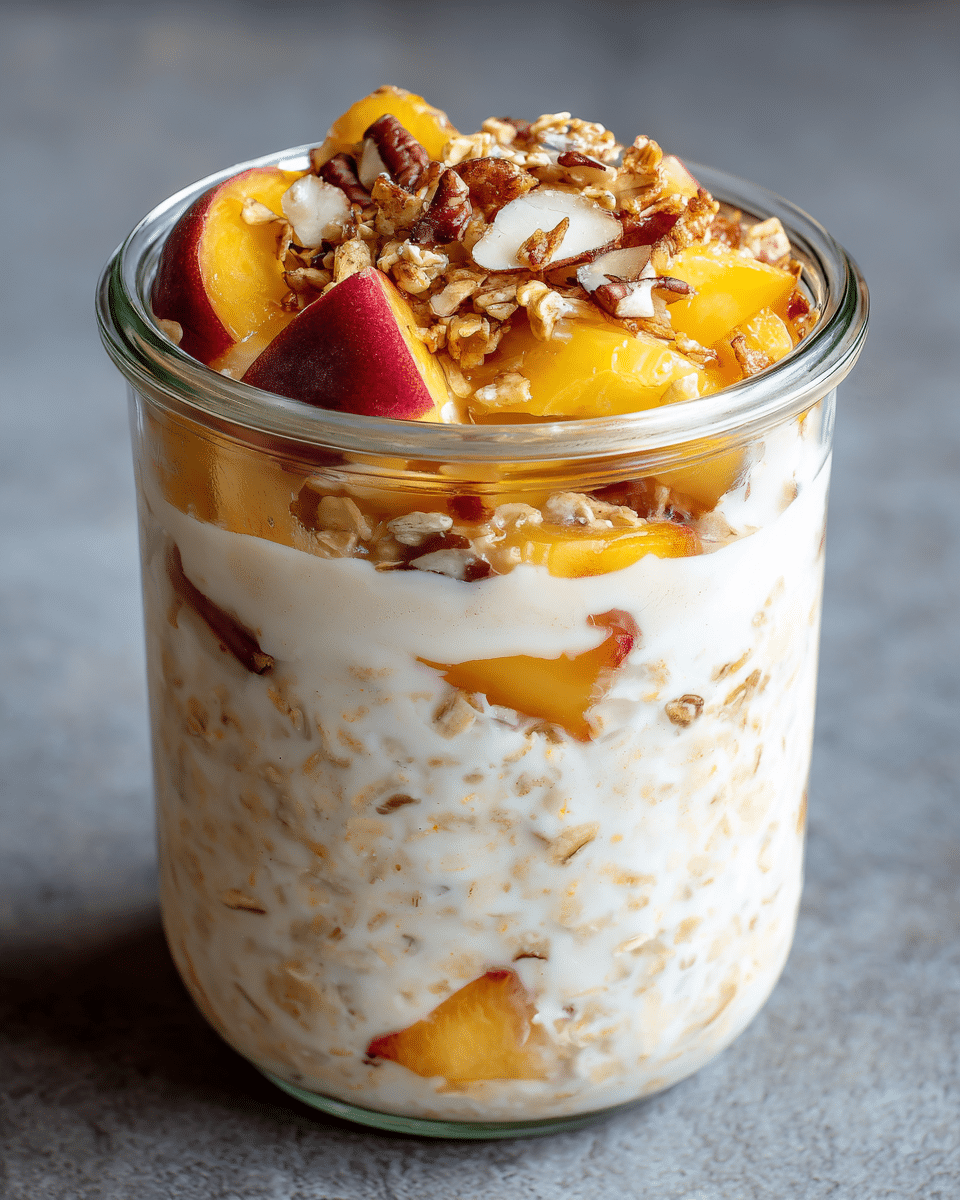 Peaches and Cream Overnight Oats
