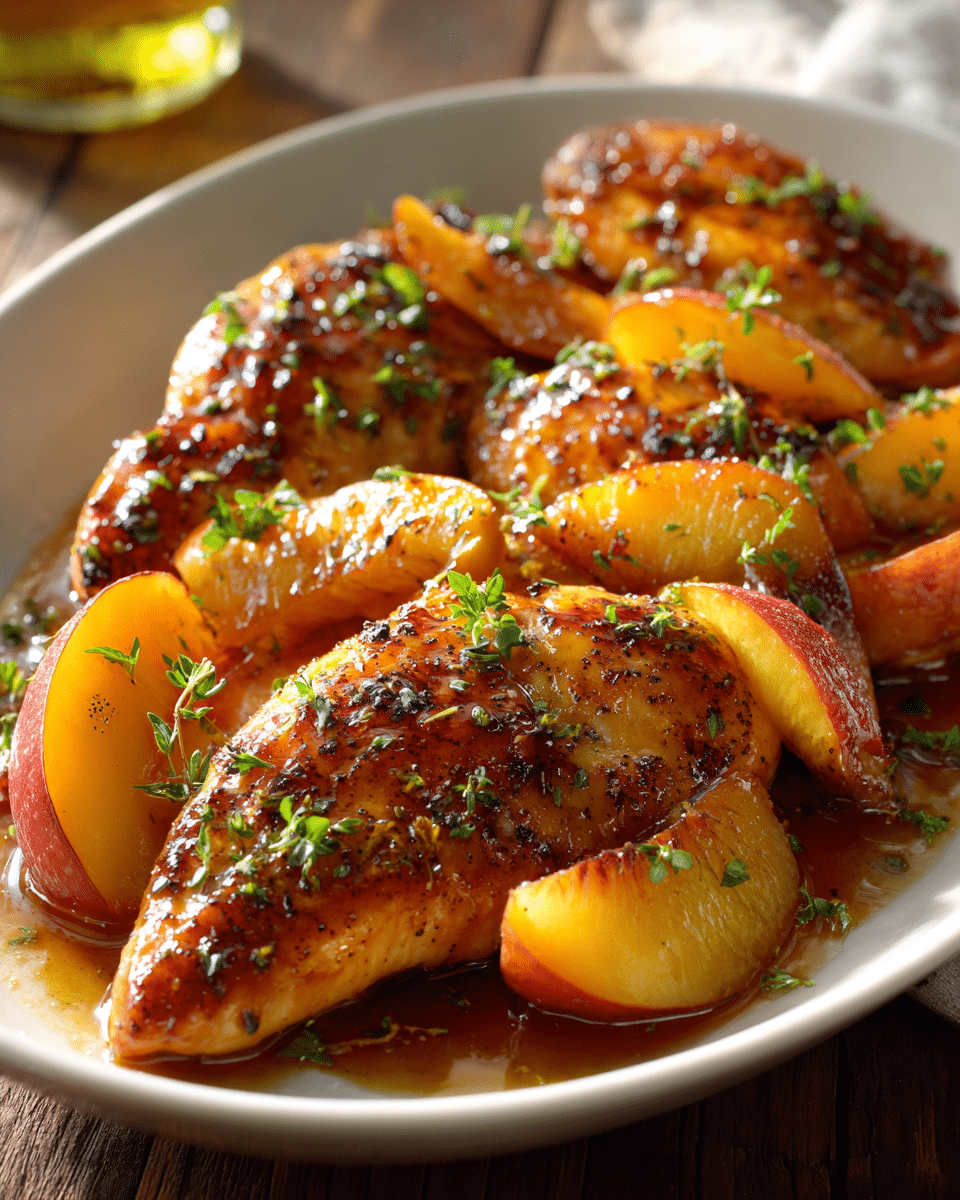 Easy Honey Glazed Peach Chicken
