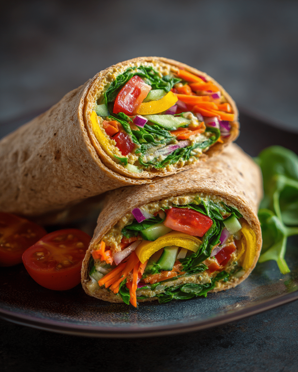 Banana Pepper Hummus Wraps – Healthy & Fresh