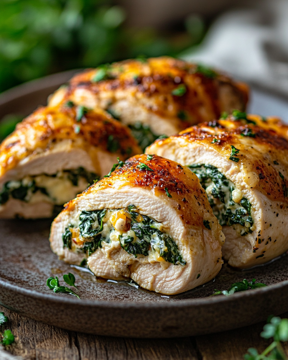 Stuffed Chicken Breasts with Spinach & Cheese