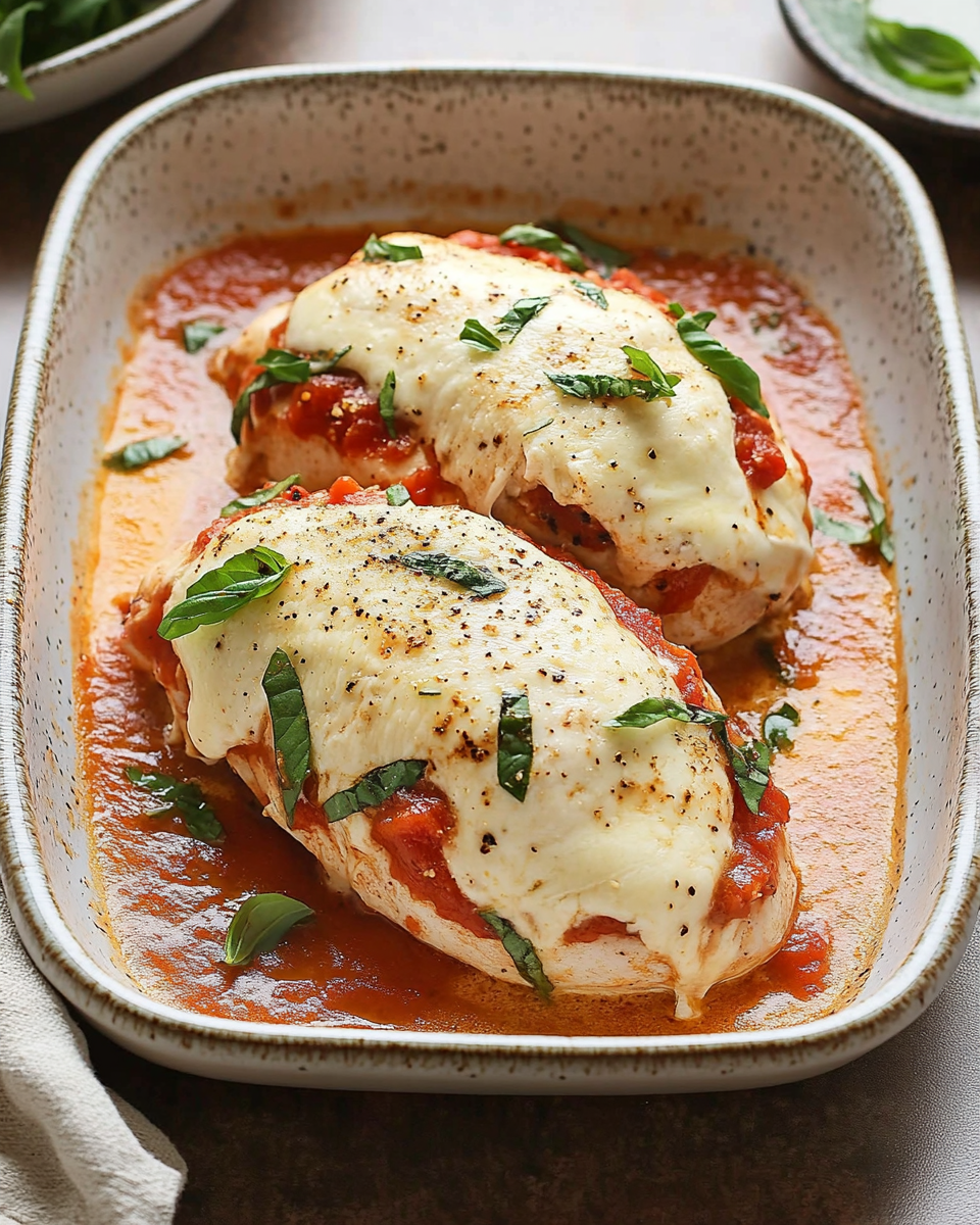 Baked Mozzarella Stuffed Chicken