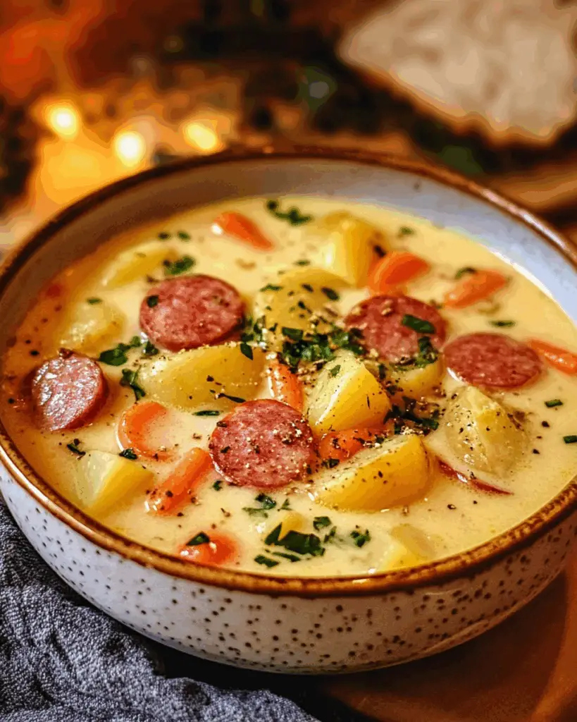 Creamy Potato Kielbasa Soup – Cozy & Hearty