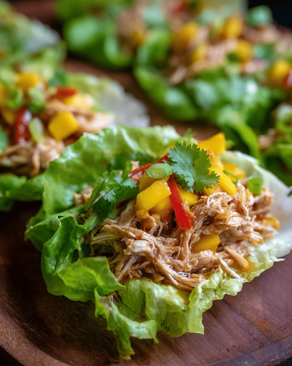 Mango Chicken Lettuce Wraps – Crockpot Chicken