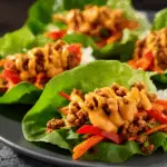 Turkey Lettuce Wraps with Peanut Sauce