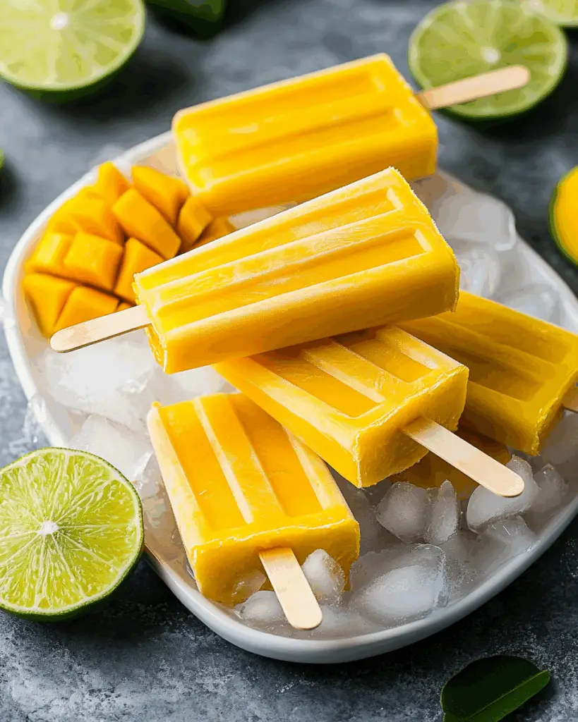 Mango Coconut Lime Popsicles