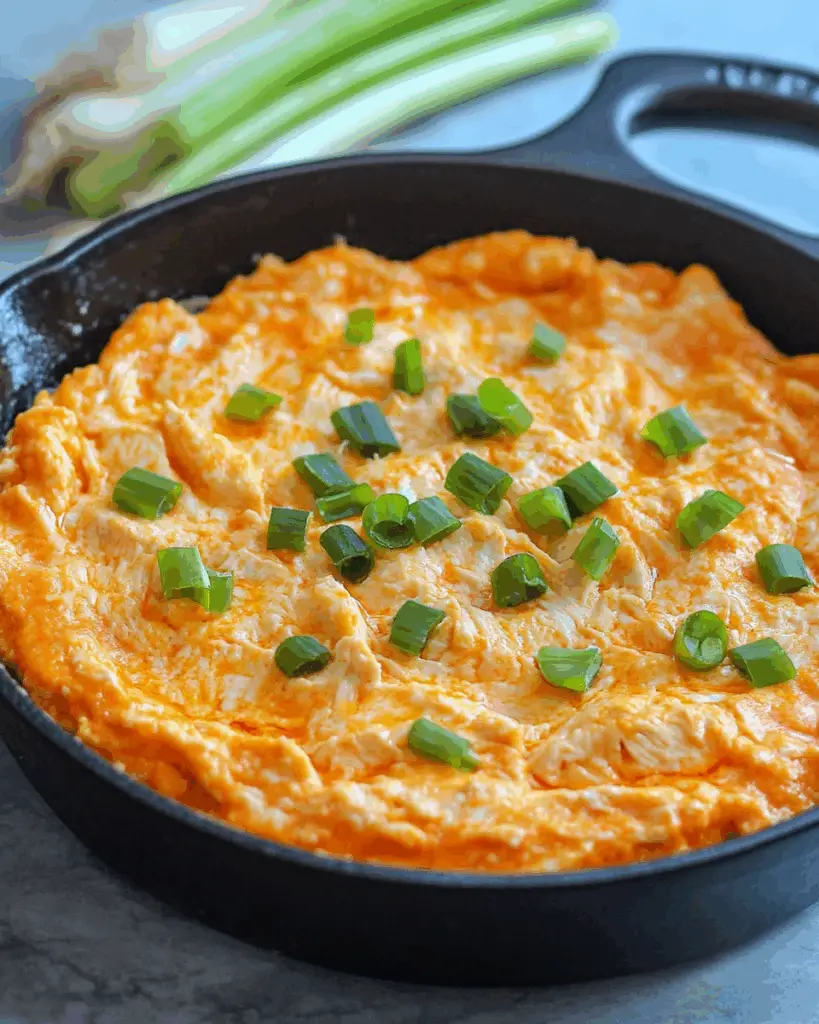 Keto Buffalo Chicken Dip Skillet