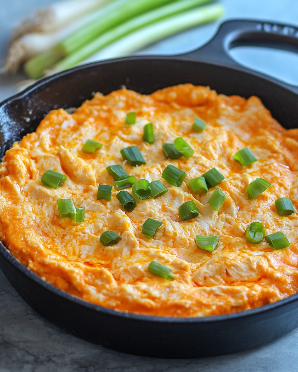 Keto Buffalo Chicken Dip Skillet