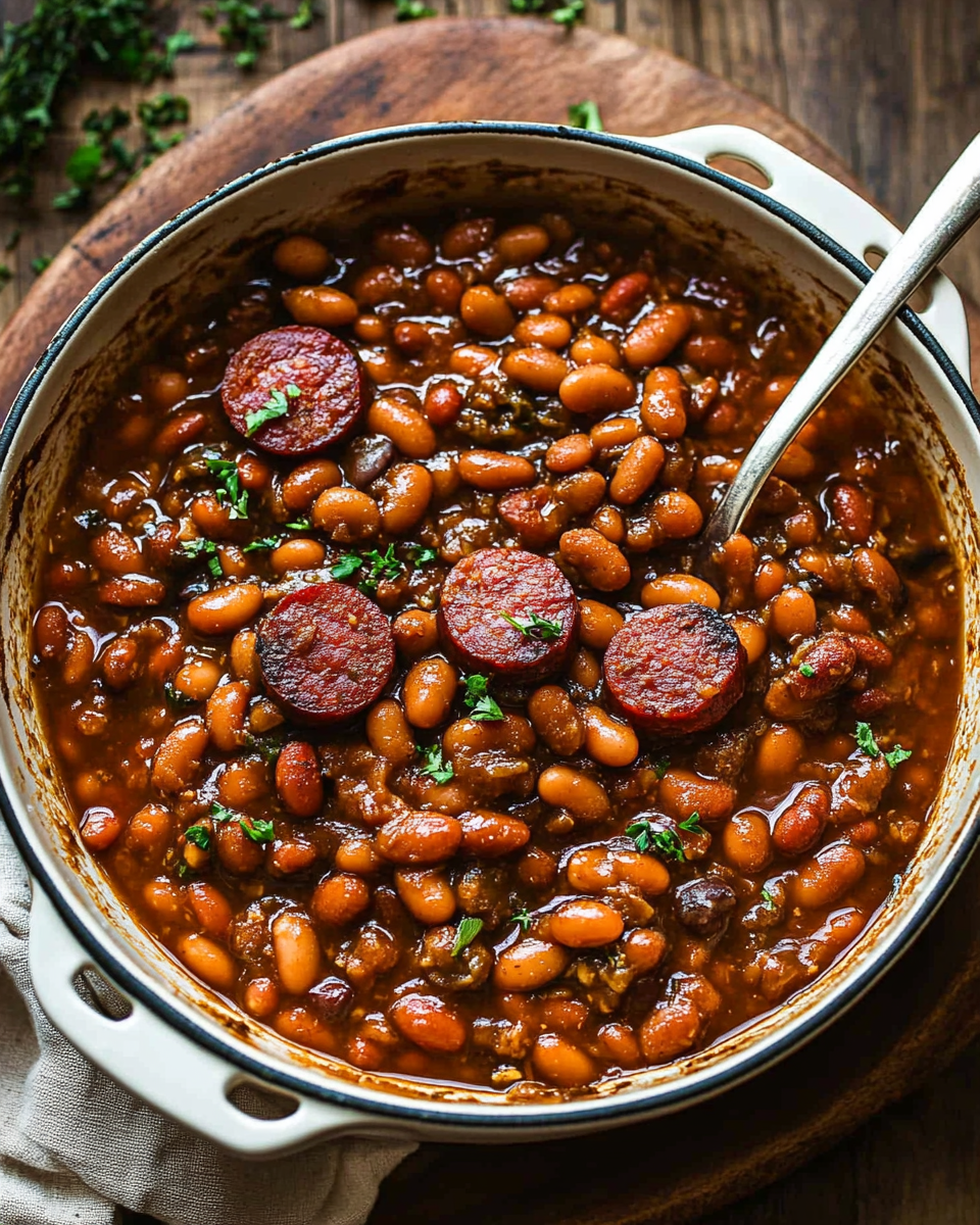 Baked Beans with Kielbasa – Sweet, Smoky & Easy