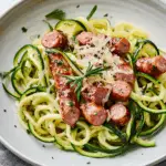 Kielbasa Zucchini Noodle Bowl – Light & Flavorful