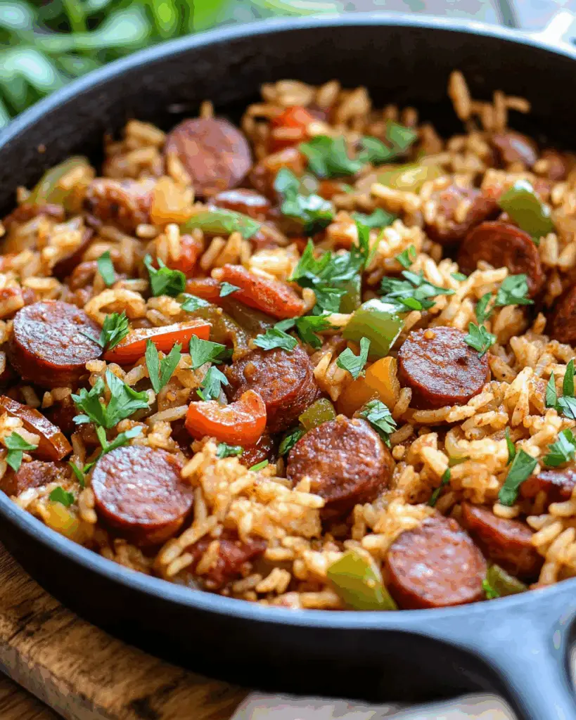 Cajun Kielbasa & Rice Skillet – 30-Minute Dinner