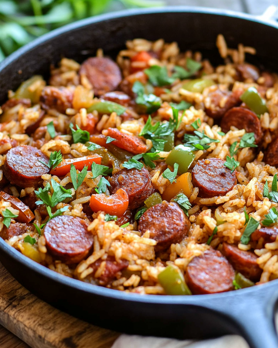 Cajun Kielbasa & Rice Skillet – 30-Minute Dinner
