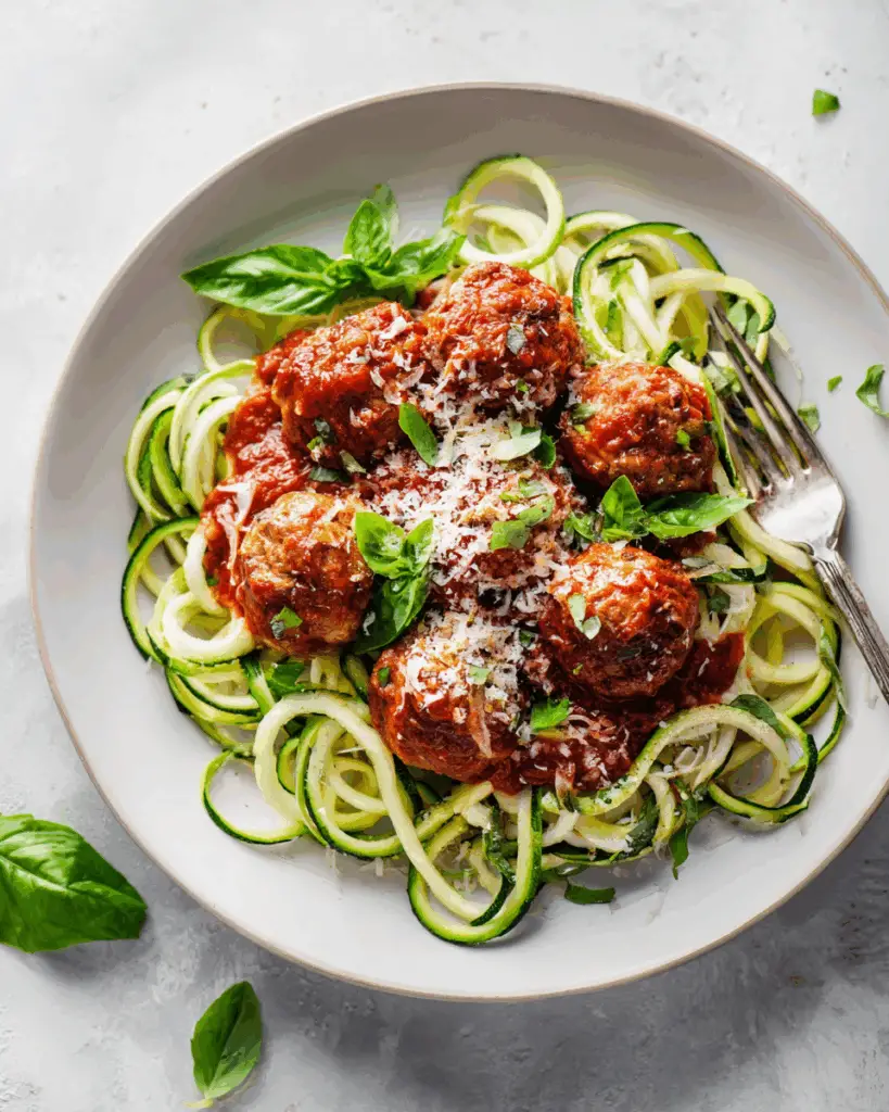 Turkey Meatballs with Zucchini Noodles