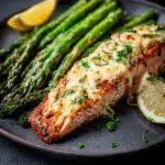 Baked Salmon with Garlic Parmesan Asparagus