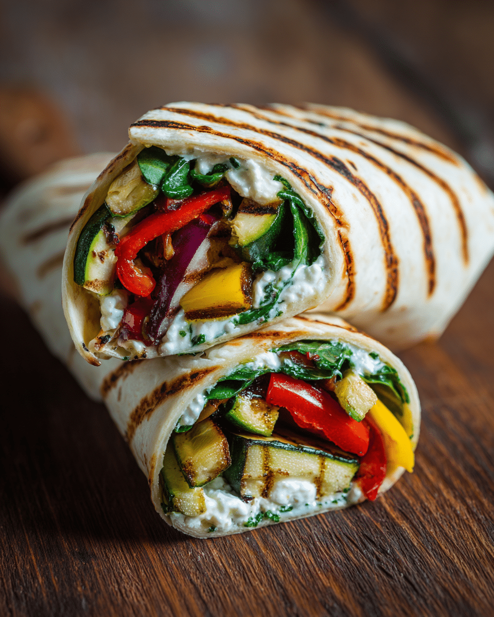 Grilled Veggie & Goat Cheese Wraps