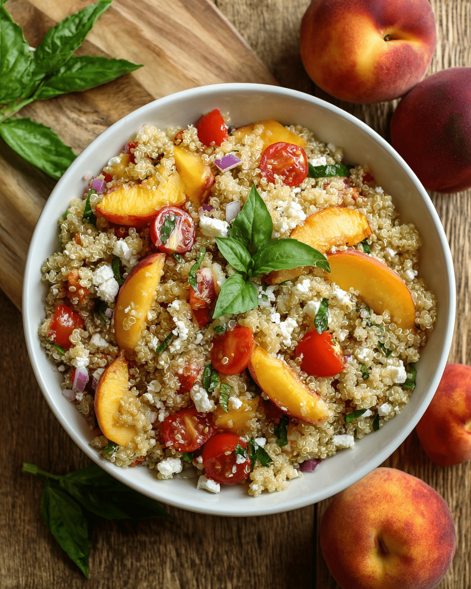 Peach Basil Quinoa Salad