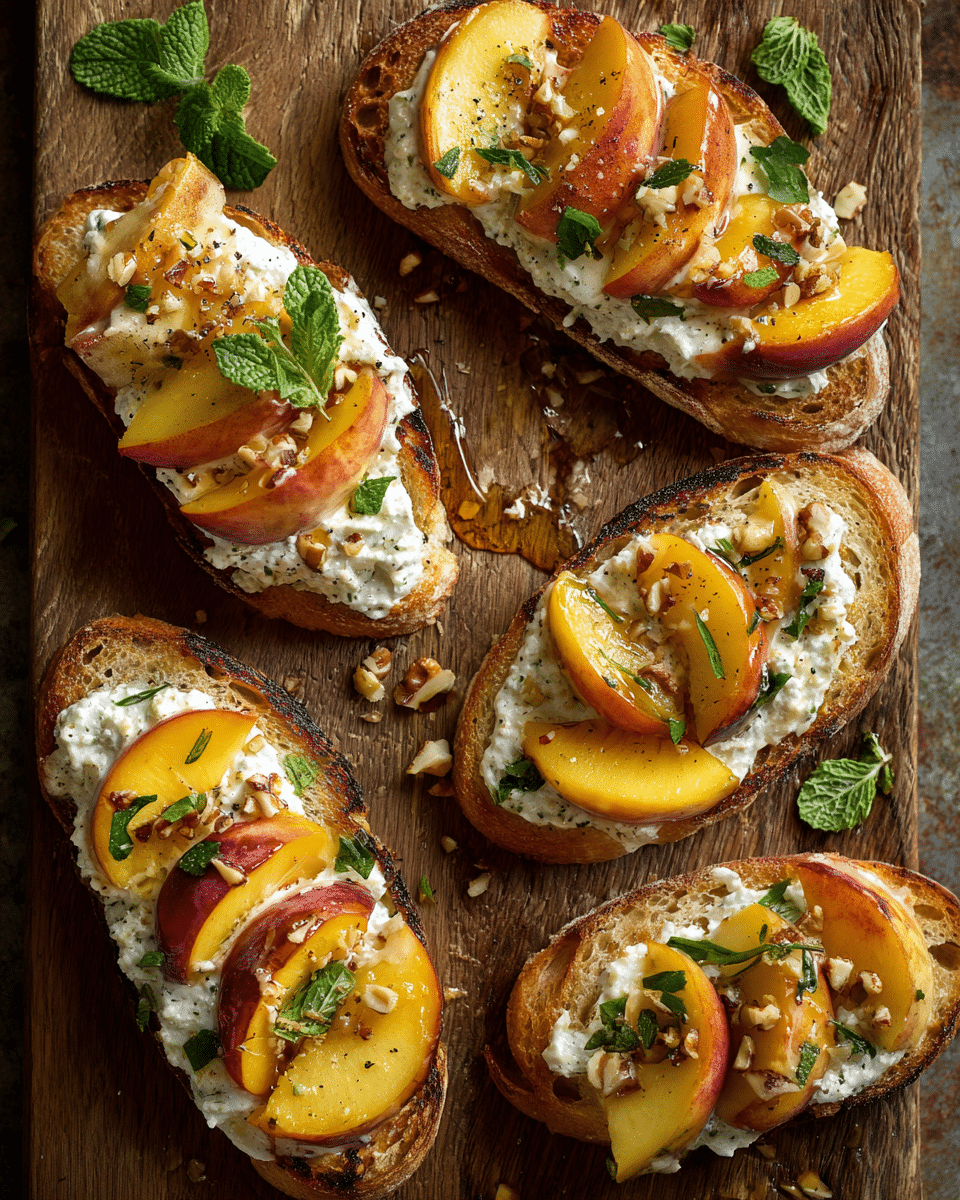 Easy Peaches & Ricotta Toast