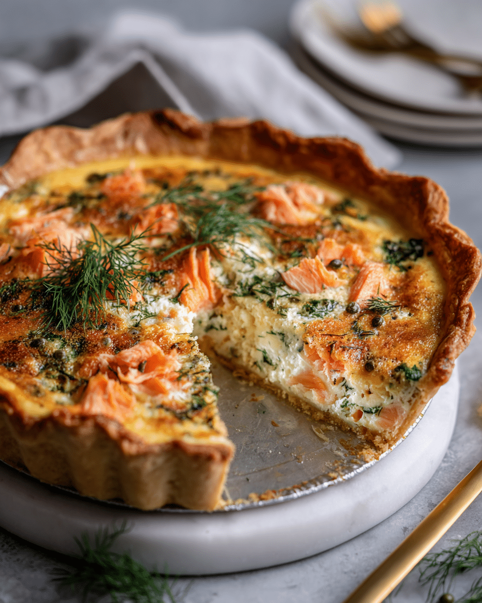 Smoked Salmon Dill Quiche – Gourmet and Protein-Packed