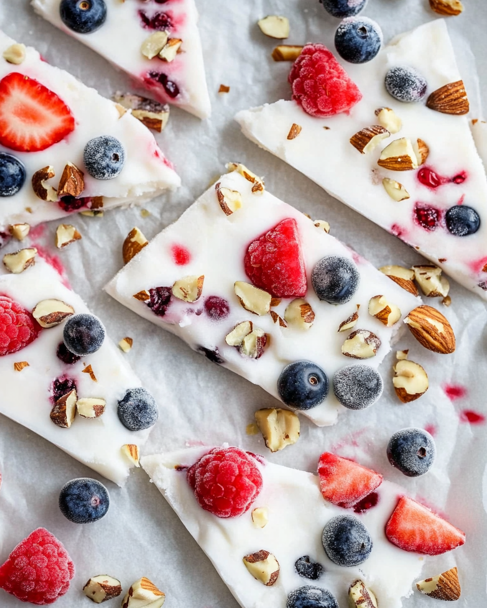 Frozen Yogurt Bark with Berries