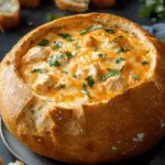 Cheesy Buffalo Chicken Bread Bowl