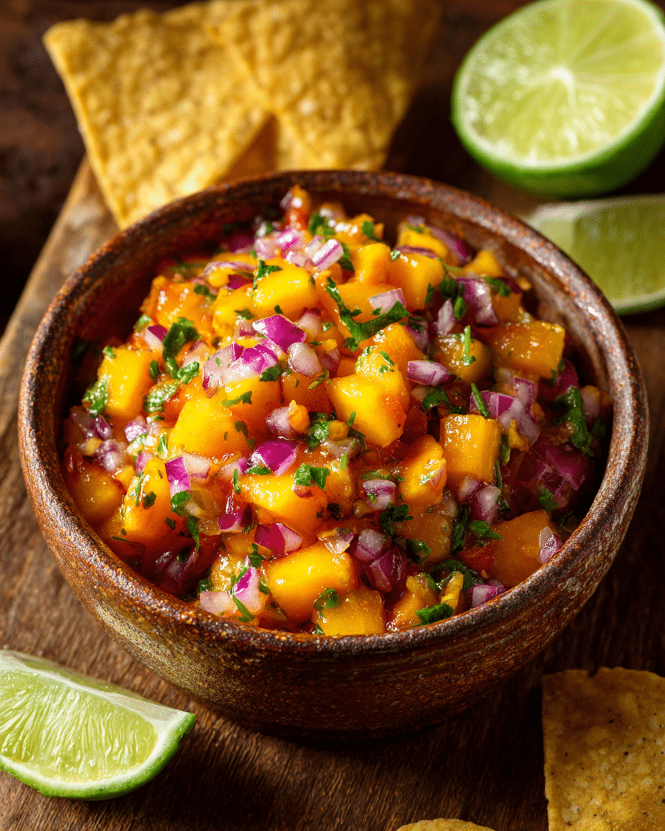 Fresh Peach Salsa with Lime