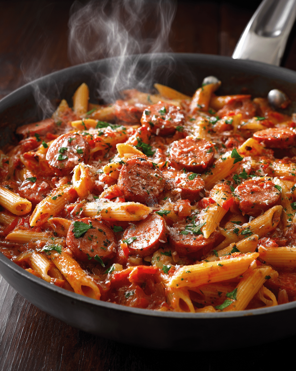 Kielbasa Penne in Tomato Sauce